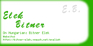 elek bitner business card